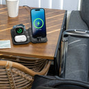 Nimble Fold 3-in-1 Wireless Charger in Black, angled view