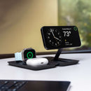 Nimble Fold 3-in-1 Wireless Charger in Black, angled view