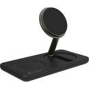Nimble Podium 2-in-1 Wireless Charging Stand in Black, angled view