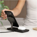 Nimble Podium 2-in-1 Wireless Charging Stand in Black, product detail view