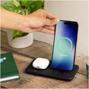 Nimble Podium 2-in-1 Wireless Charging Stand in Black, product detail view