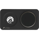 Nimble Podium 2-in-1 Wireless Charging Stand in Black, supplier decorated front view
