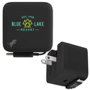 Nimble Wally Stretch 35 Wall Charger with Retractable Cable in Black, supplier decorated front view