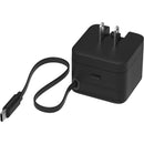 Nimble Wally Stretch 35 Wall Charger with Retractable Cable in Black, angled view