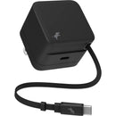 Nimble Wally Stretch 35 Wall Charger with Retractable Cable in Black, angled view