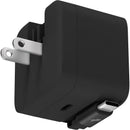 Nimble Wally Stretch 35 Wall Charger with Retractable Cable in Black, product detail view