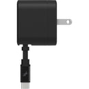 Nimble Wally Stretch 35 Wall Charger with Retractable Cable in Black, product detail view