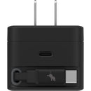 Nimble Wally Stretch 35 Wall Charger with Retractable Cable in Black, product detail view