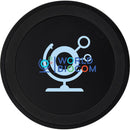 Quake 2.0 15W Wireless Charging Pad in Black on Black, supplier decorated front view