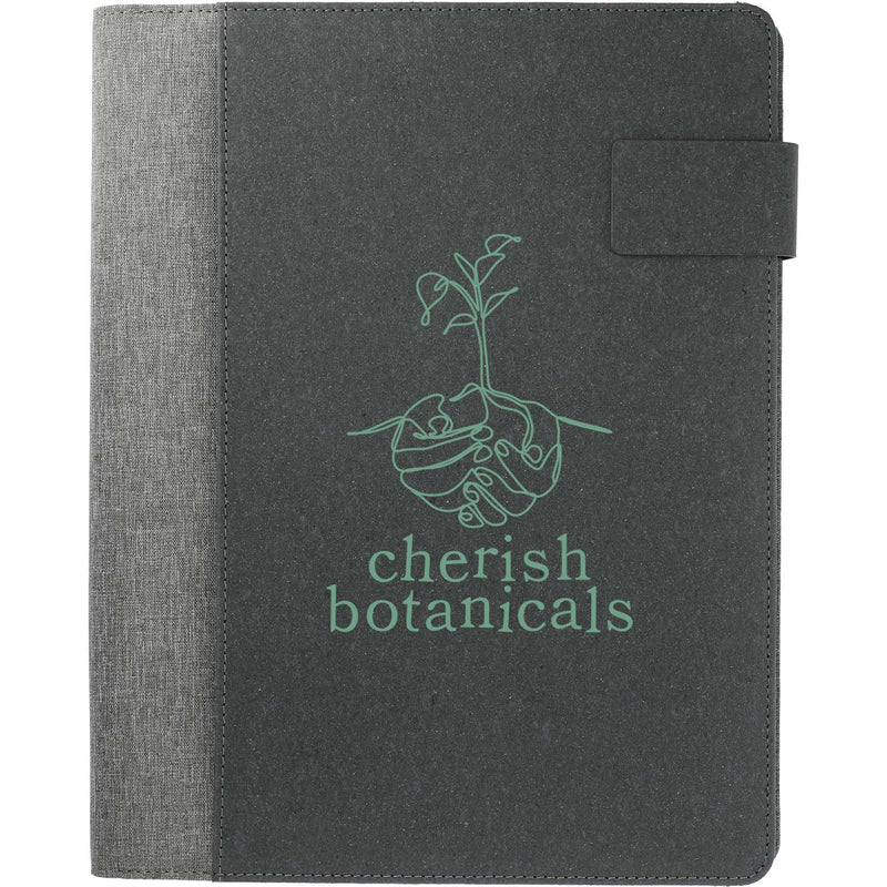 Reclaim RPET 5000 mAh Wireless Charging Writing Pad with FSC® Mix Paper, gray, supplier-decorated front view
