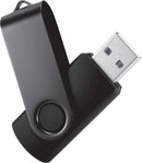 Rotate 2Tone Flash Drive 4GB, black, blank front view