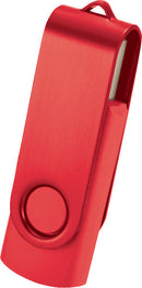 Rotate 2Tone Flash Drive 4GB, corporate red, blank front view