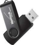 Rotate 2Tone Flash Drive 8GB, black, supplier-decorated front view
