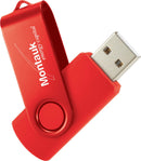 Rotate 2Tone Flash Drive 8GB, corporate red, supplier-decorated product photograph