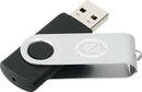 Rotate Flash Drive 16GB, black, supplier-decorated front view