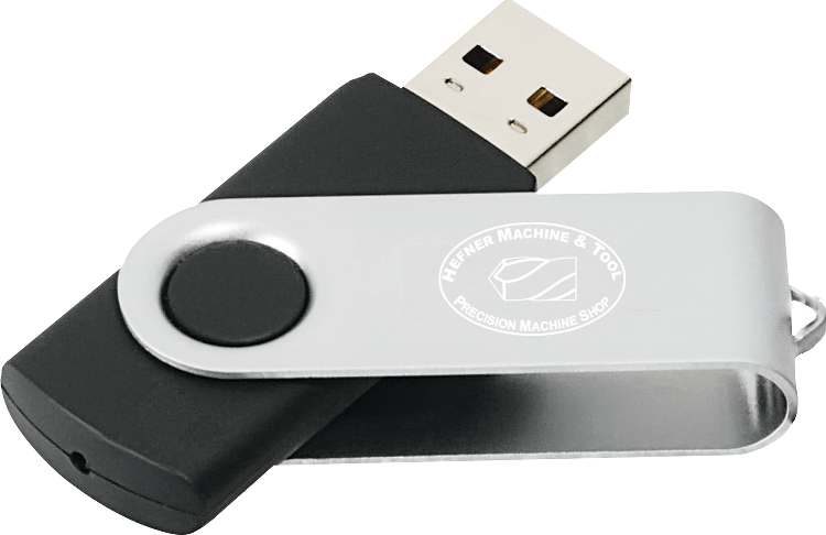 Rotate Flash Drive 16GB, black, supplier-decorated front view