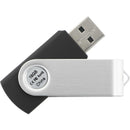 Rotate Flash Drive 16GB, black, blank back view
