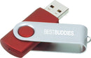 Rotate Flash Drive 16GB, red, supplier-decorated front view