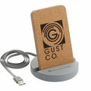 Set in Stone Wireless Charging Stand in Gray, supplier decorated angled view