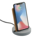 Set in Stone Wireless Charging Stand in Gray, angled view