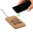 Set in Stone Wireless Charging Stand in Gray, supplier decorated angled view