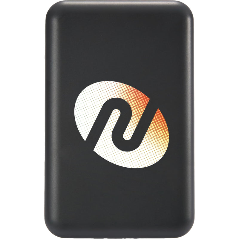 Solekick™ UL Listed MagClick™ Wireless Power Bank in Dark Gray, supplier decorated front view