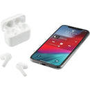 Synergy True Wireless Auto Pair Earbuds with ENC, white, blank product photograph
