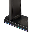 TriCharge Plus 3-in-1 Qi Wireless Charging Stand, Black, blank detail view