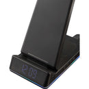 TriCharge Plus 3-in-1 Qi Wireless Charging Stand, Black, blank detail view