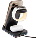 TriCharge Plus 3-in-1 Qi Wireless Charging Stand, Black, blank detail view