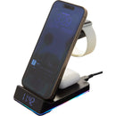 TriCharge Plus 3-in-1 Qi Wireless Charging Stand, Black, blank detail view