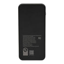 UL Listed 10,000 mAh 20W Digital Display Power Bank, Black, blank back view