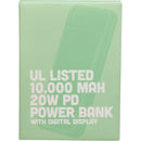 UL Listed 10,000 mAh 20W Digital Display Power Bank, Black, blank supplier product photograph