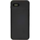 UL Listed 10,000 mAh 20W Digital Display Power Bank, Black, blank front view