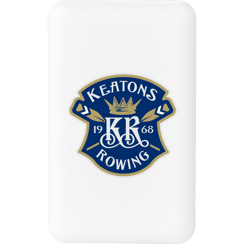 UL Listed Connect 5000 mAh Wireless Power Bank in White, supplier decorated front view