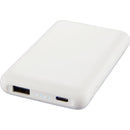 UL Listed Connect 5000 mAh Wireless Power Bank in White, supplier blank detail view