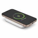 UL Listed Connect 5000 mAh Wireless Power Bank in White, supplier blank detail view