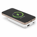 UL Listed Connect 5000 mAh Wireless Power Bank in White, supplier blank detail view
