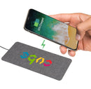 Ultra Thin Fabric Wireless Charging Pad, gray, supplier-decorated front view