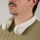 Wellable™ Wireless Neck Fan, white, blank product photograph