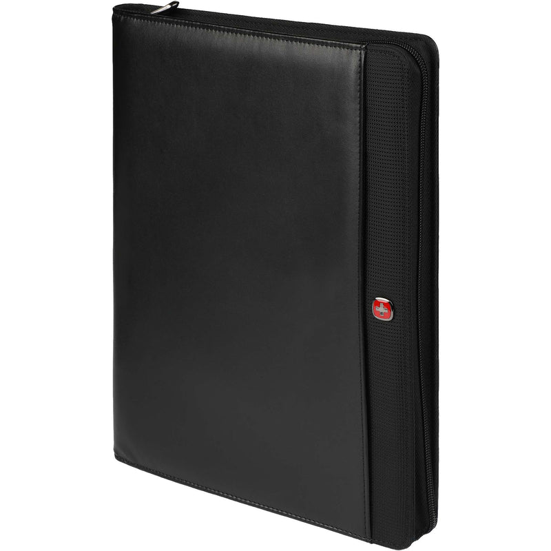 Wenger Recycled Tech Zippered Padfolio, black, blank product photograph