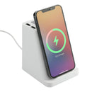 Wireless Charging Pen Holder w/ Dual Outputs, white, product photograph