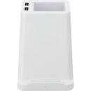 Wireless Charging Pen Holder w/ Dual Outputs, white, blank front view