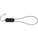 Wrist Link 5-in-1 65W PD Charging Cable Lanyard, Black/Silver, blank back view