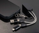 Wrist Link 5-in-1 65W PD Charging Cable Lanyard, Black/Silver, blank detail view