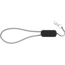 Wrist Link 5-in-1 65W PD Charging Cable Lanyard, Black/Silver, blank front view