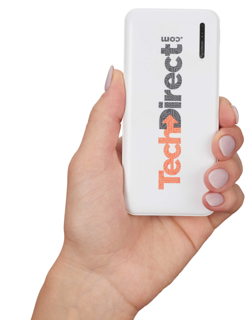 Zodiac High Density 5000 mAh Power Bank, white, supplier-decorated product photograph