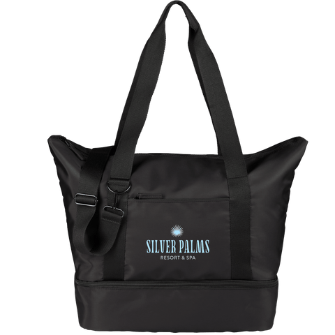 Daybreak Recycled Travel Tote custom branded promotional totes