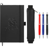 FUNCTION Bulleting Notebook Bundle Set — Black (BK) — Decorated notebook beside pouch and three gel pens — 10