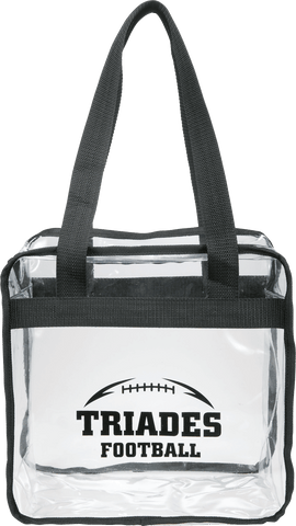 Game Day Clear Zippered Safety Tote custom branded promotional totes